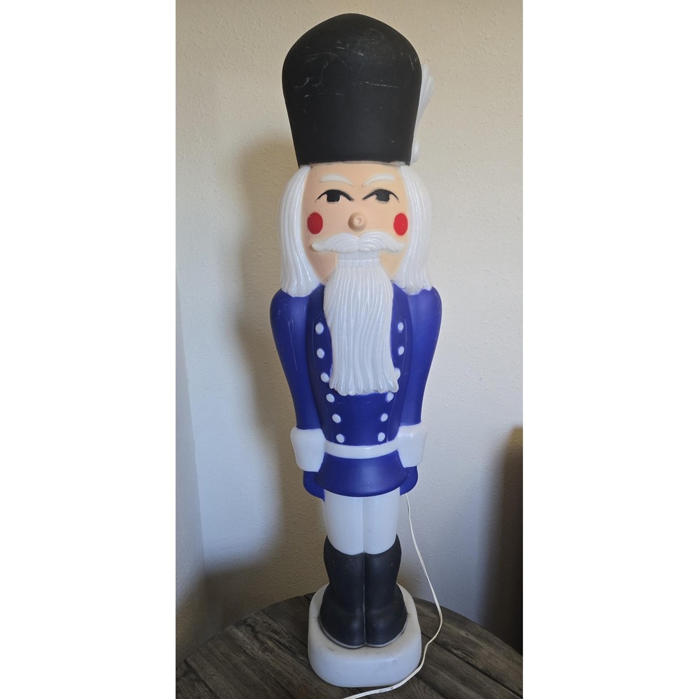 VTG HTF RARE TPI Canada 38" Christmas Blue Coat Nutcracker Soldier Blow Mold
